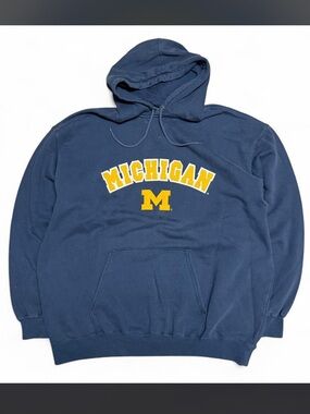 Michigan Arch Logo Navy Hoodie Sweatshirt